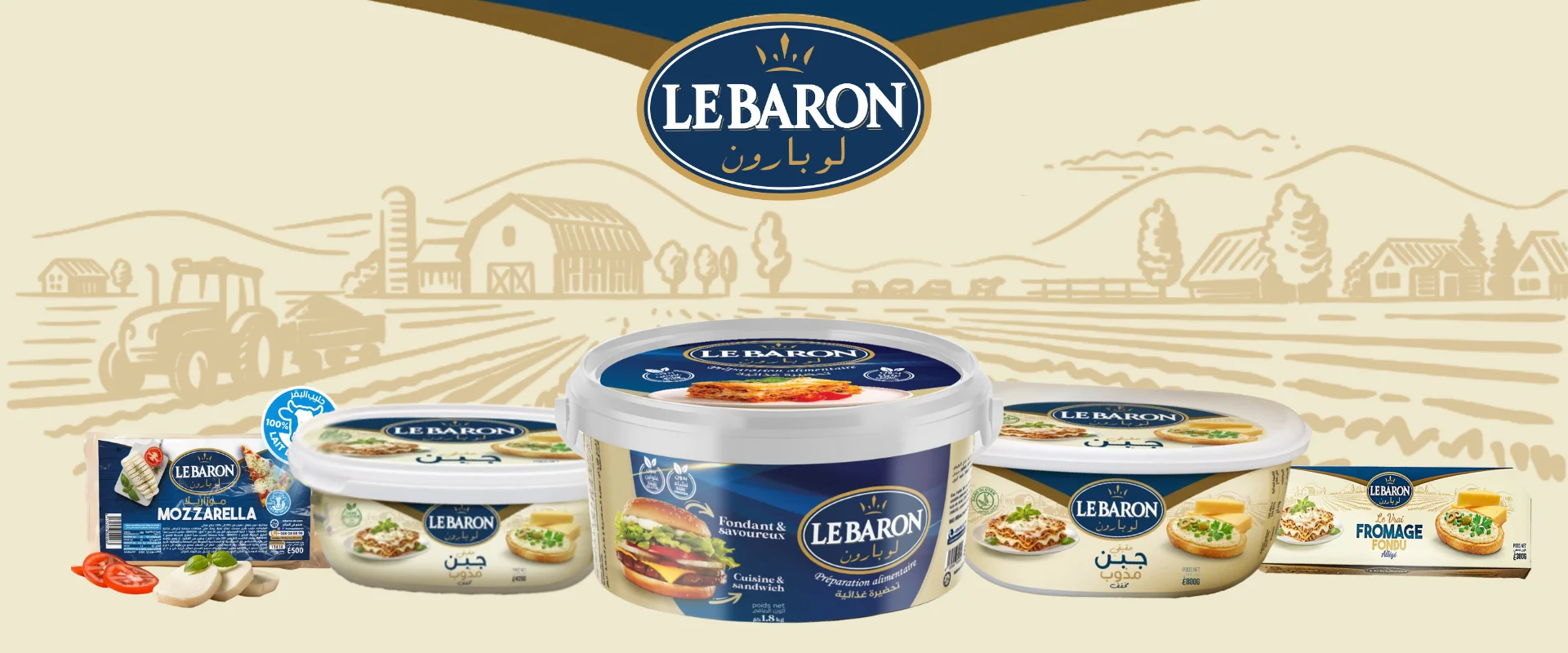 Maquette de produit fromager Le Baron